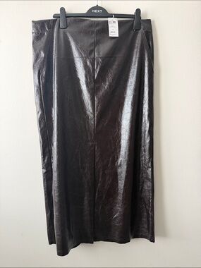 Women’s NEXT Chocolate Faux-Leather Midi Skirt